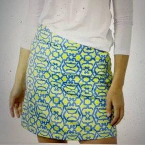 Gretchen Scott Green Blue Geometric Print Skort Large